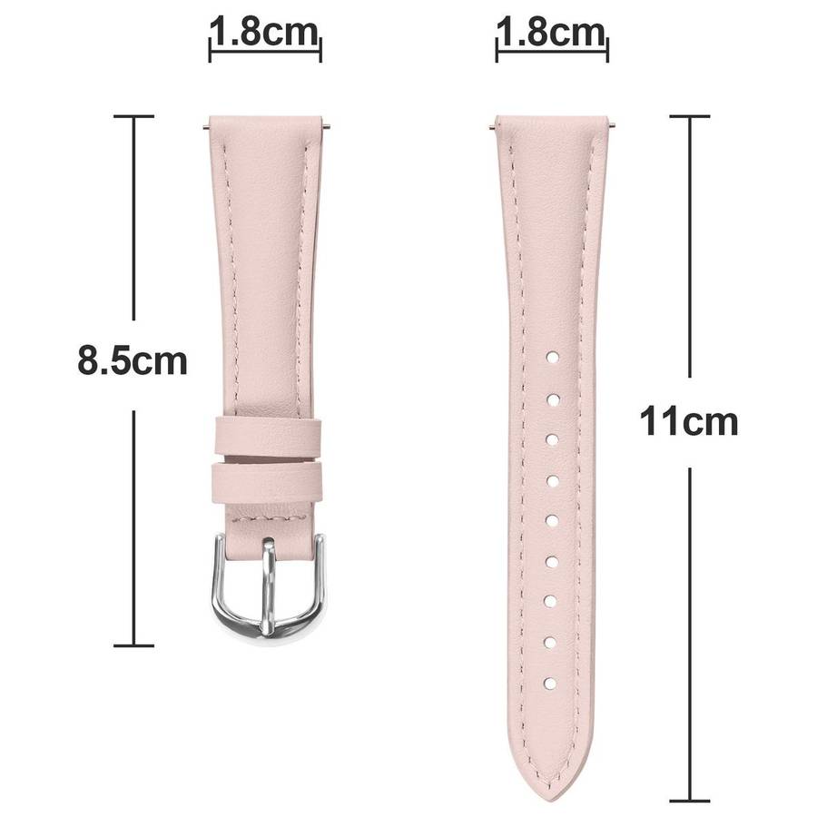 18mm Slim Genuine Leather Watch Band(Pink)