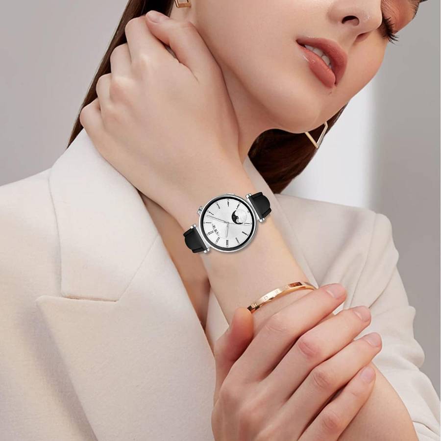 18mm Slim Genuine Leather Watch Band(Black)