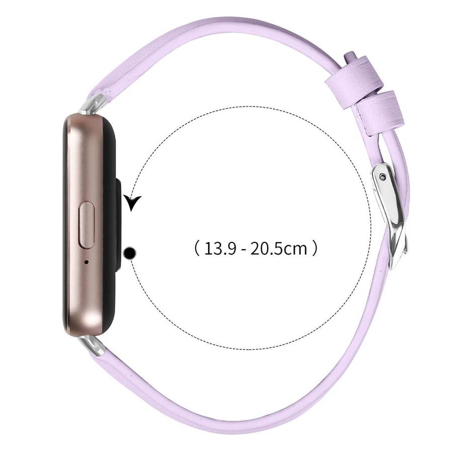 18mm Slim Genuine Leather Watch Band(Light Purple)