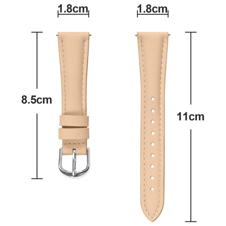 18mm Slim Genuine Leather Watch Band(Camel)