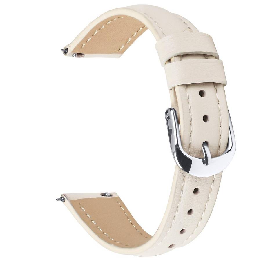 18mm Slim Genuine Leather Watch Band(Apricot)