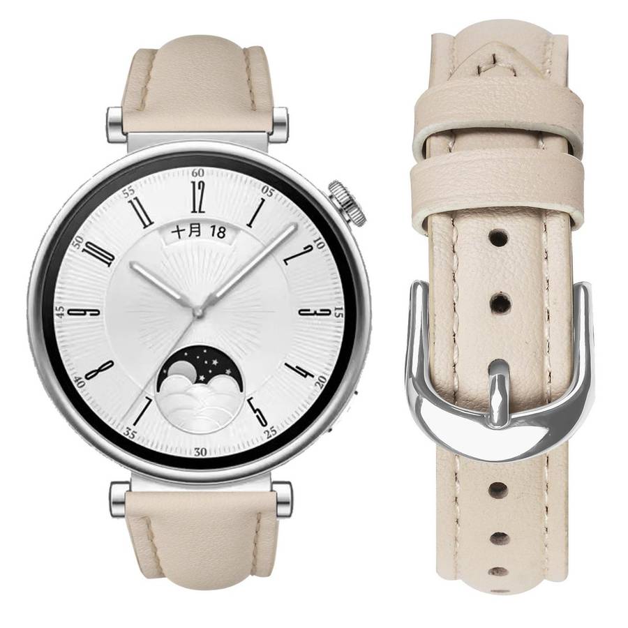 18mm Slim Genuine Leather Watch Band(Apricot)