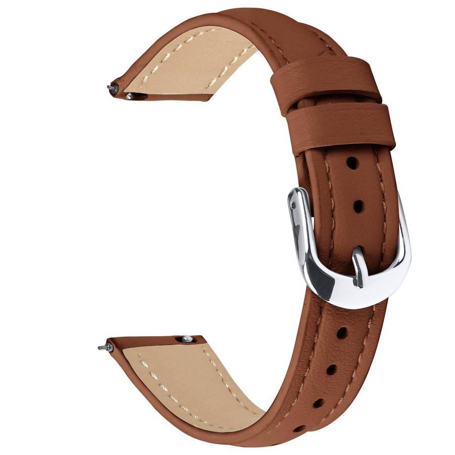 18mm Slim Genuine Leather Watch Band(Brown)