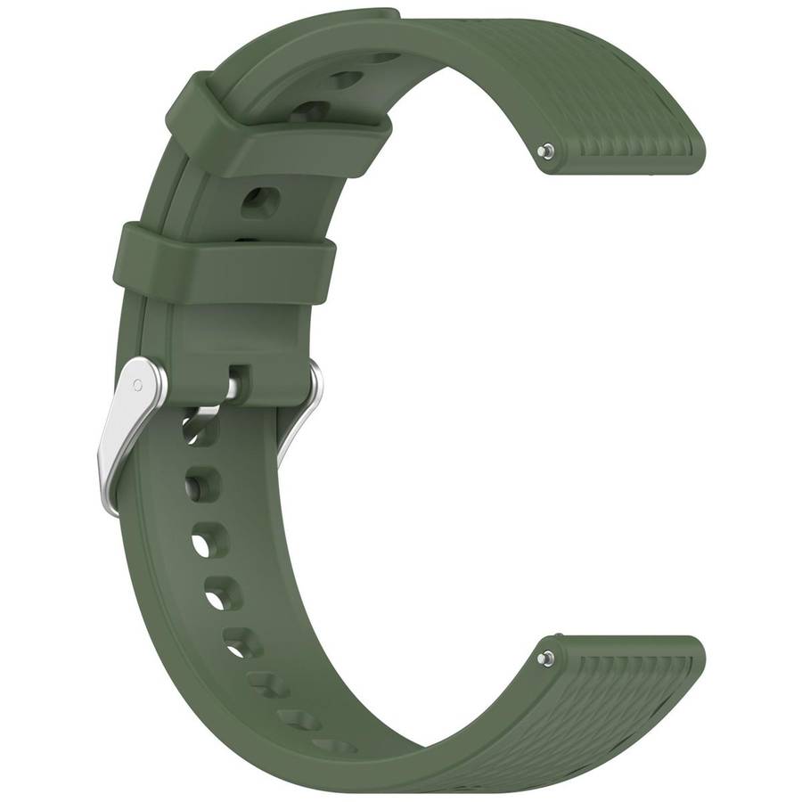 18mm Rhombus Texture Quick Release Buckle Silicone Watch Band(Dark Green)