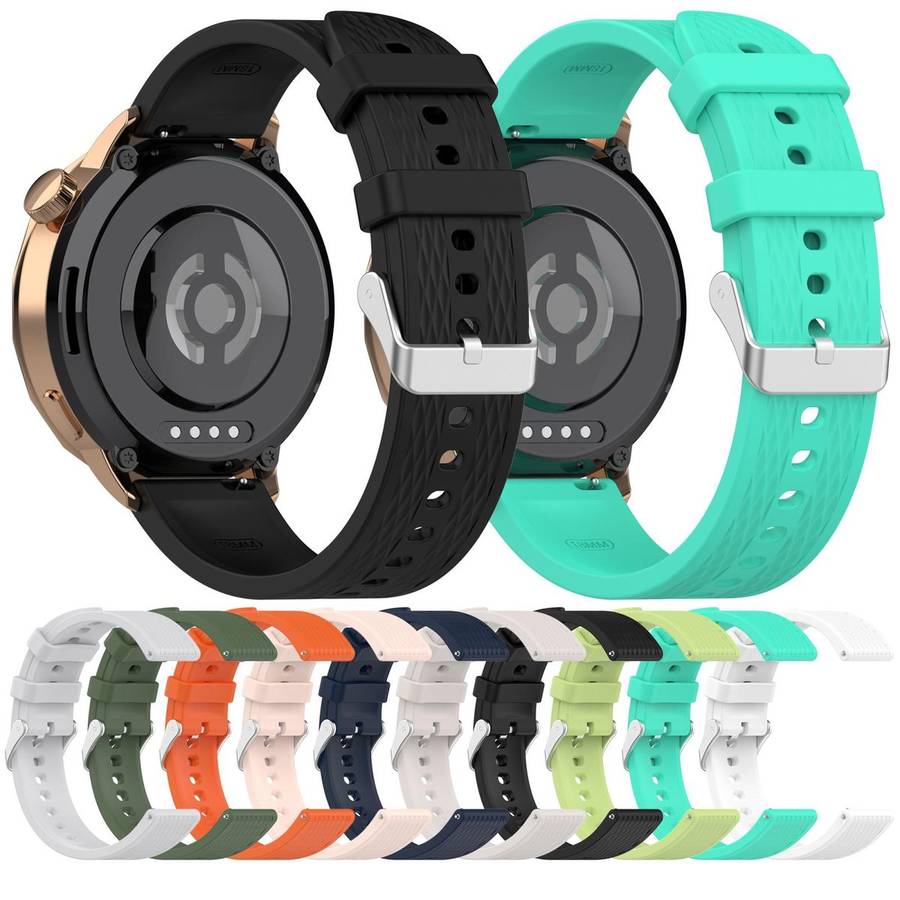 18mm Rhombus Texture Quick Release Buckle Silicone Watch Band(Lime)