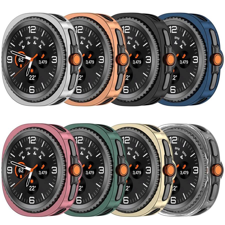 For Samsung Galaxy Watch8 Classic 46mm Half Coverage Hollow TPU Watch Pro ... (Electroplated Pink)