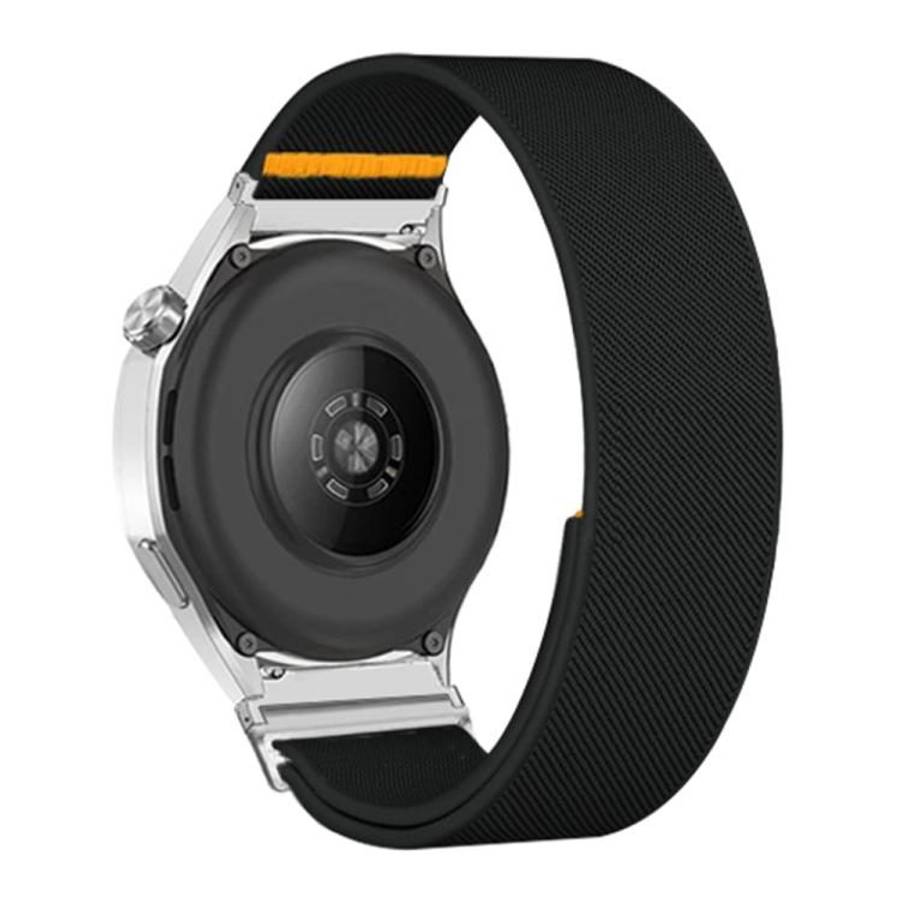 20mm Adjustable Single Loop Elastic Nylon Watch Band(Black)