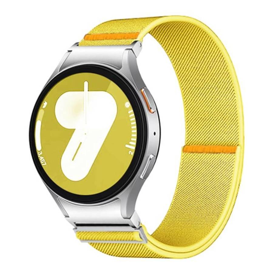 For Samsung Galaxy Watch FE / 7 / 6 / 5 / 4 Adjustable Single Loop Elastic Nylon Watc ... (Yellow)