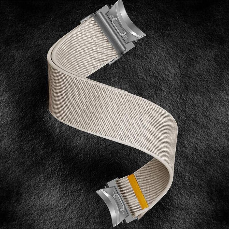 For Samsung Galaxy Watch FE / 7 / 6 / 5 / 4 Adjustable Single Loop Elastic Nylon W ... (Starlight)