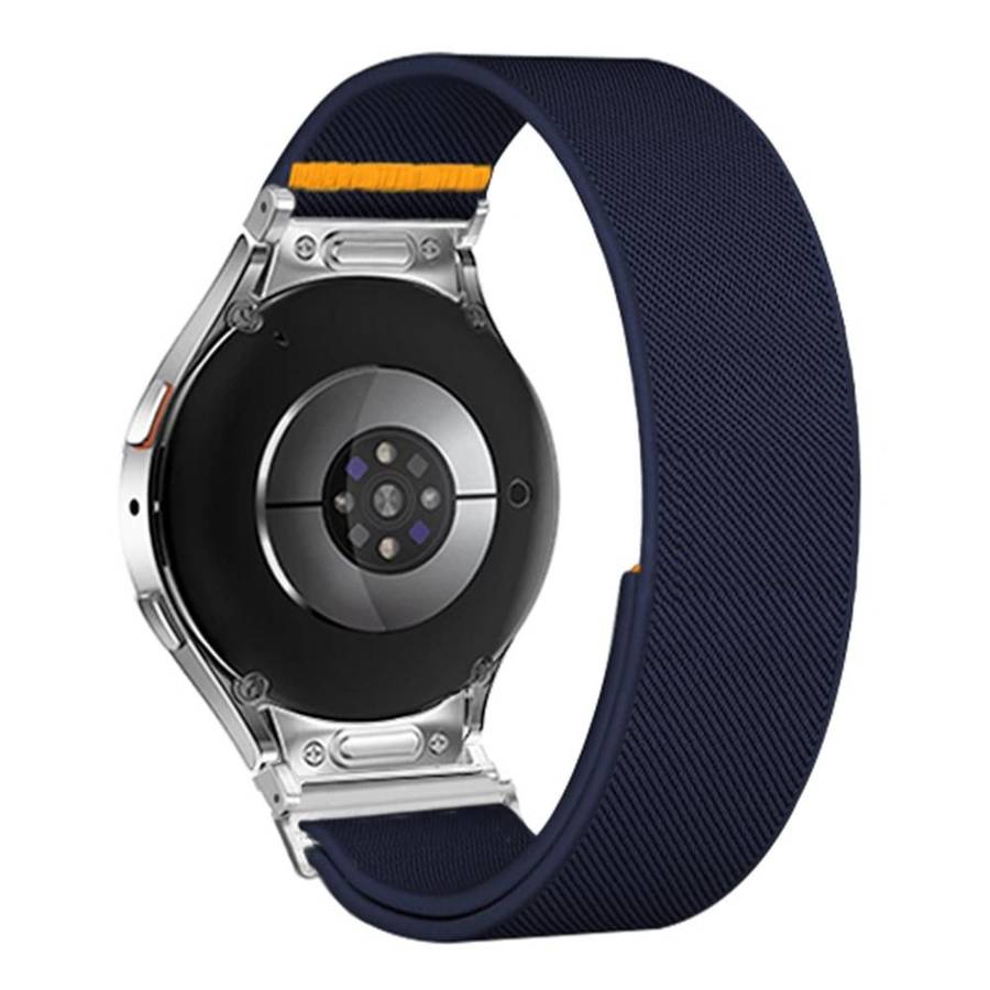 For Samsung Galaxy Watch FE / 7 / 6 / 5 / 4 Adjustable Single Loop Elastic Nylon W ... (Dark Blue)