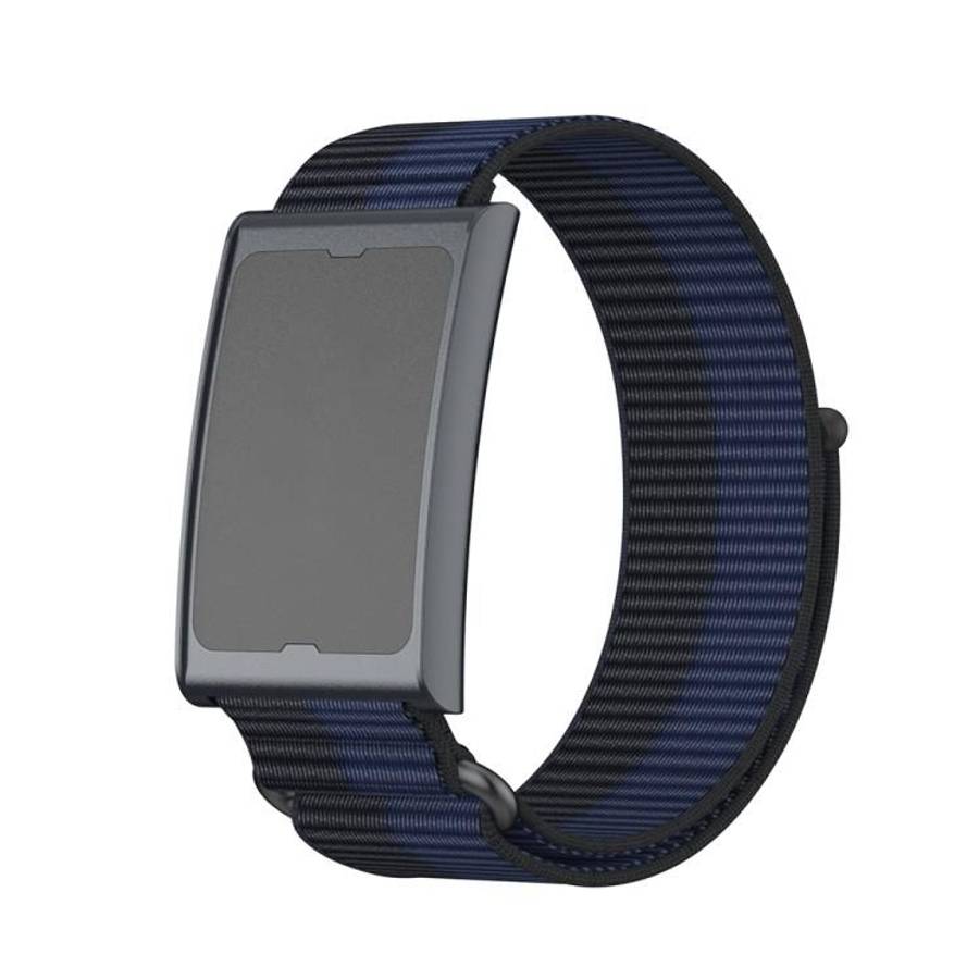 For Amazfit Helio Strap Metal Ring Two Sections Nylon Hook and Loop Fastener ... (Deep Ocean Blue)