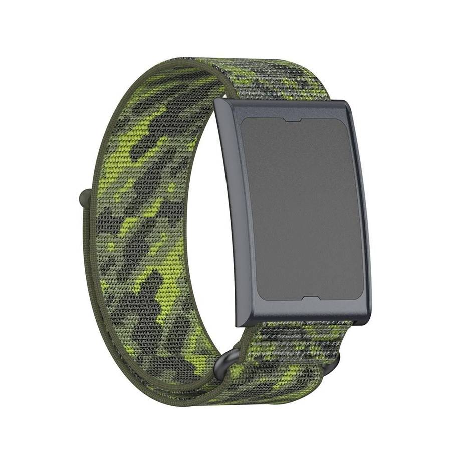 For Amazfit Helio Strap Metal Ring Two Sections Nylon Hook and Loop Fastene ... (Camouflage Green)