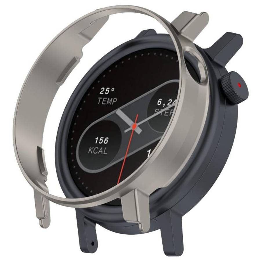 For Nothing CMF Watch 3 Pro Half Coverage Hollowed PC Watch Protective Cover(Titanium Steel Color)