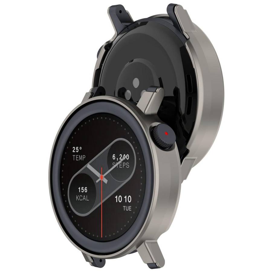 For Nothing CMF Watch 3 Pro Half Coverage Hollowed PC Watch Protective Cover(Titanium Steel Color)