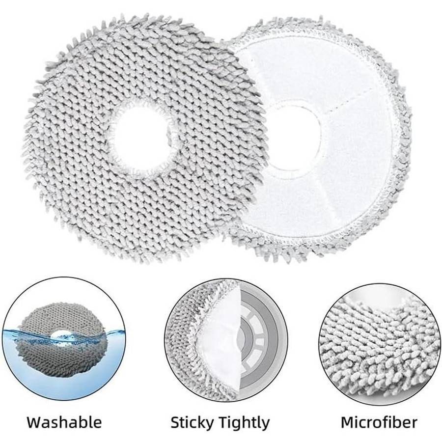 JUNSUNMAY 4pcs Washable Mop Pads Replacement for Ecovacs Deebot T50 Pro / T50 Max / T50 Omni