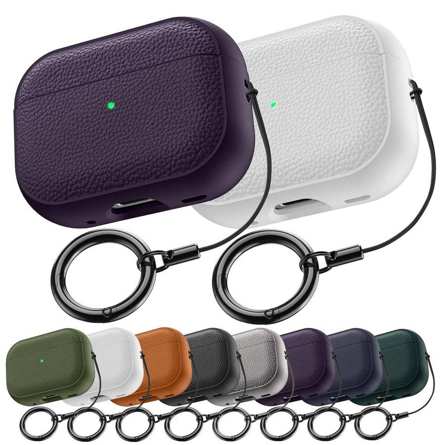 For AirPods Pro 3 Lychee Texture TPU Earphone Cover with Buckle(Blue)