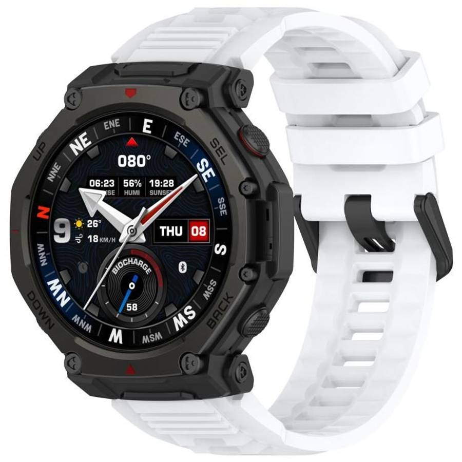 For Amazfit T-Rex 3 Pro 48mm Quick Release Buckle Sport Silicone Watch Band(White)
