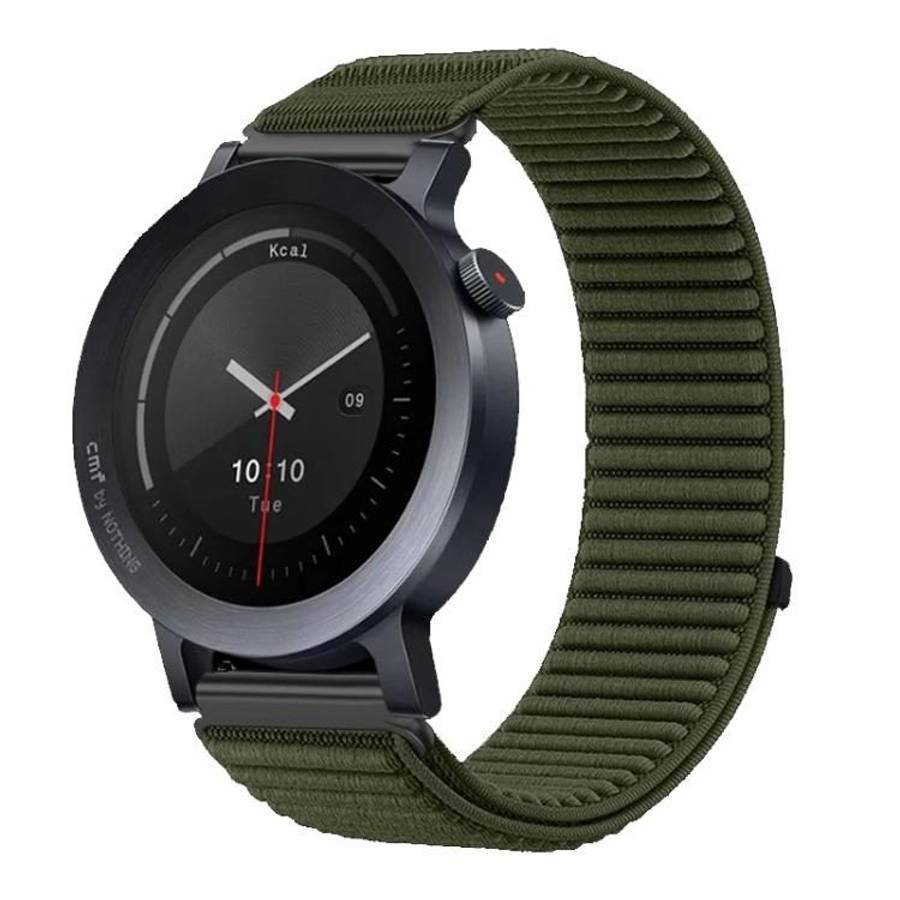 For Nothing CMF Watch 3 Pro Woven Nylon Hook And Loop Fastener Metal Interface ... (Spruce Green)