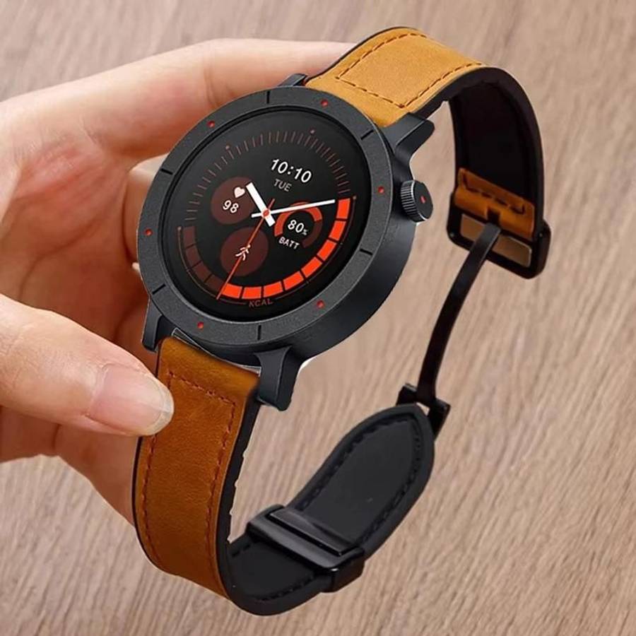 For Nothing CMF Watch 3 Pro Folding Magnetic Buckle Silicone Leather Watch Band(Grey)