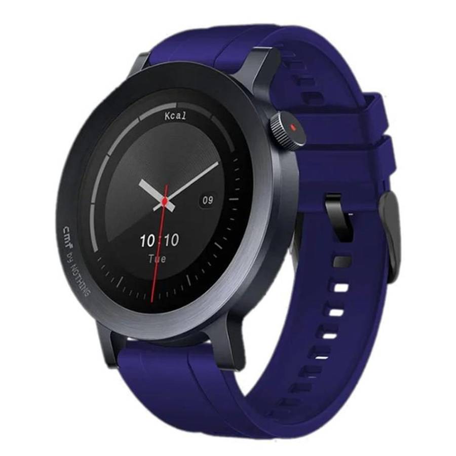 For Nothing CMF Watch 3 Pro Black Buckle Solid Color Silicone Watch Band(Ultramarine)