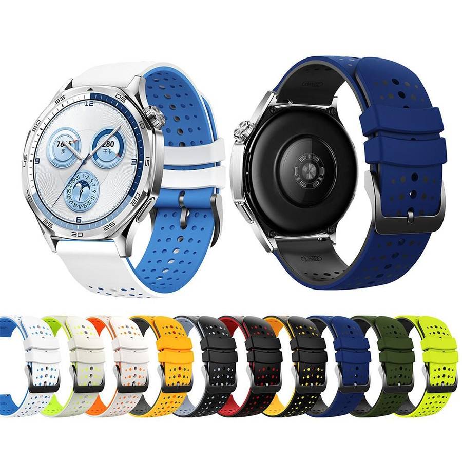 22mm Starry Sky Two Color Silicone Watch Band(Light Yellow Black)