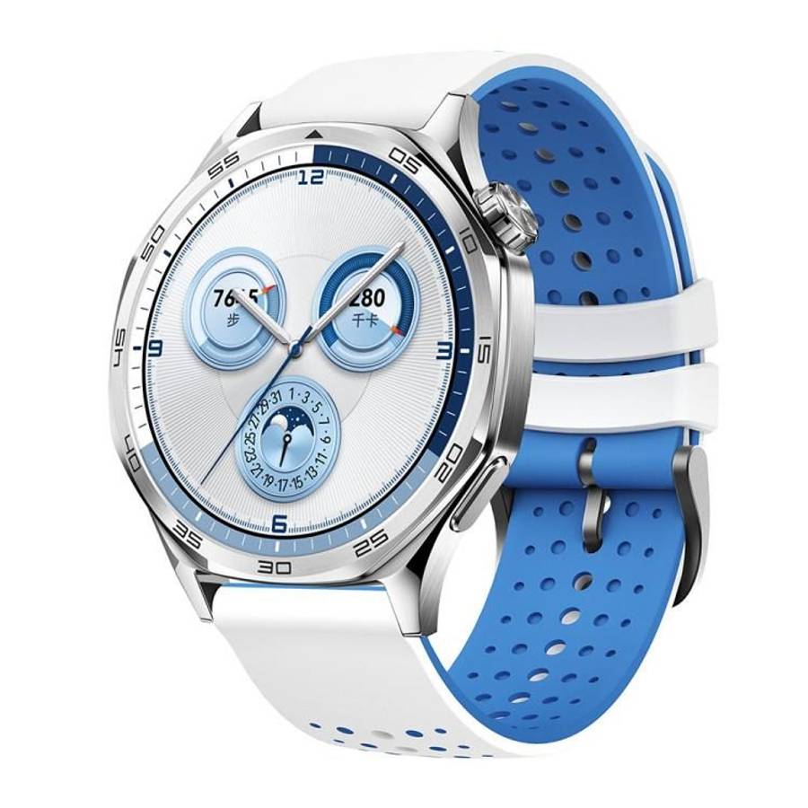 22mm Starry Sky Two Color Silicone Watch Band(White Blue)