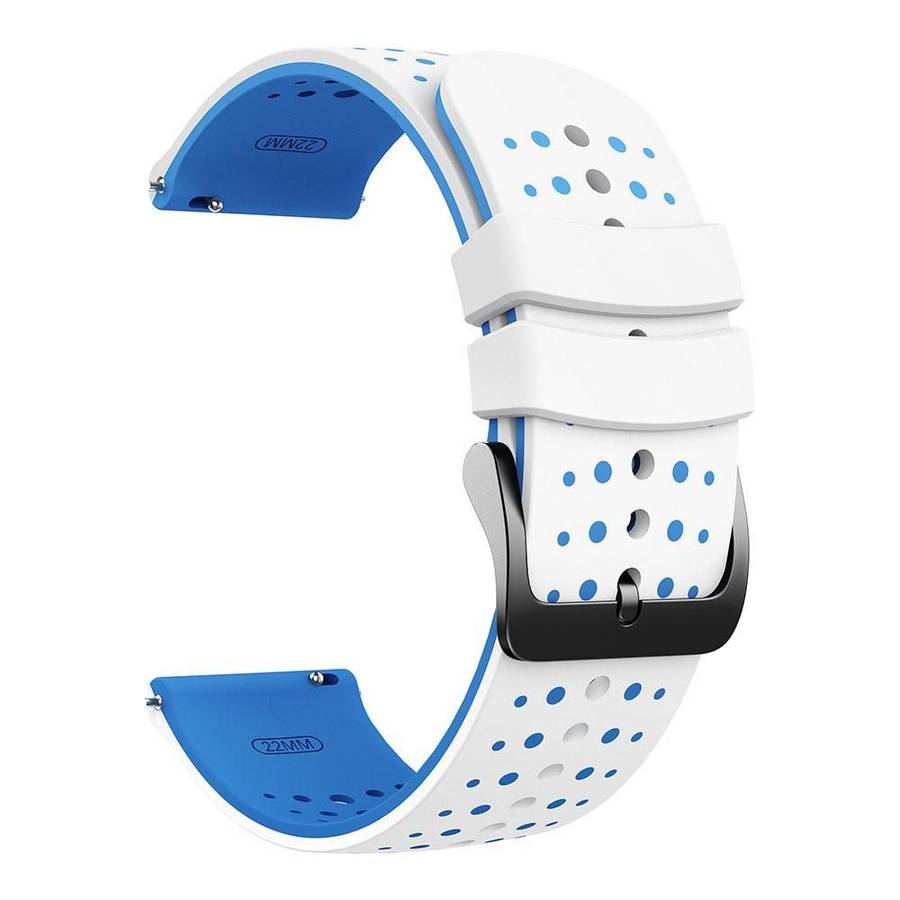22mm Starry Sky Two Color Silicone Watch Band(White Blue)