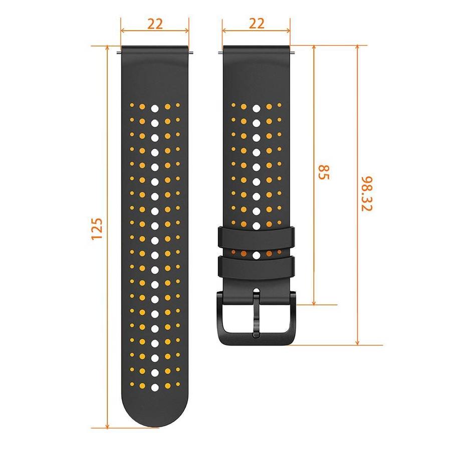 22mm Starry Sky Two Color Silicone Watch Band(White Blue)