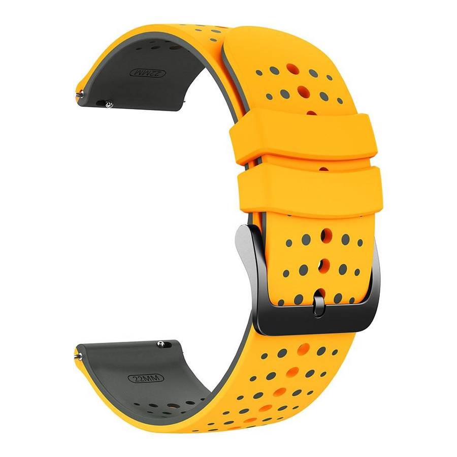 22mm Starry Sky Two Color Silicone Watch Band(Yellow Grey)