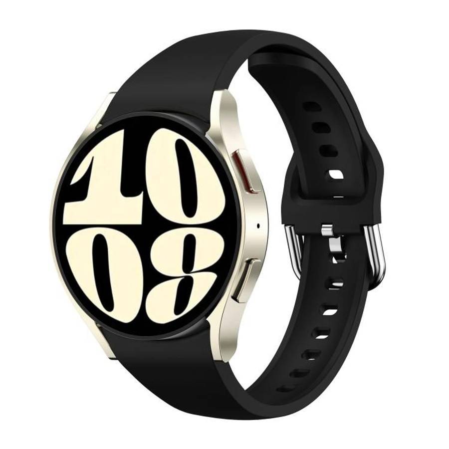 For Samsung Galaxy Watch FE / 7 / 6 / 5 / 4 Slim Silicone Watch Band(Black)