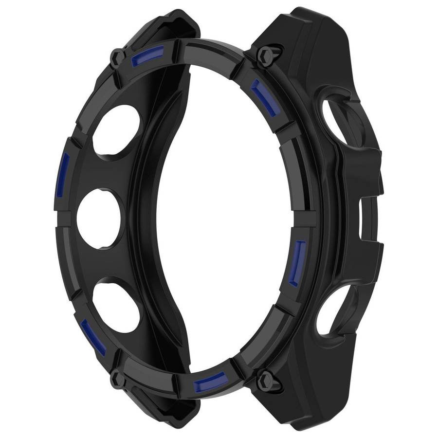 For Garmin Fenix 8 Pro 47mm AMOLED Armor Hollow TPU Half Coverage Watch Protectiv ... (Black Blue)