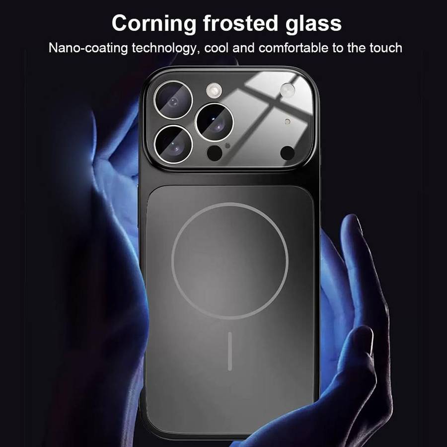 For iPhone 13 Pro Max Change to 17 Big Lens Window Frosted MagSafe Phone Case(Black)