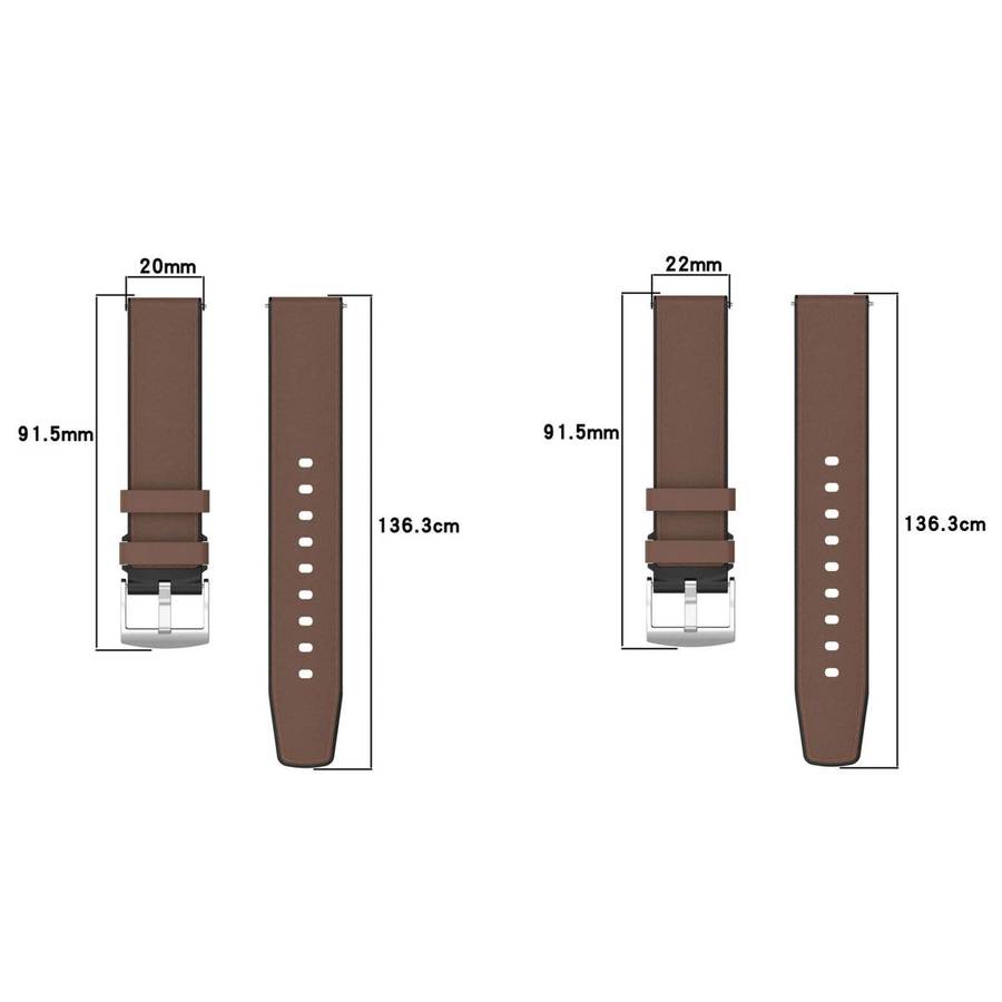 22mm Silicone Hybrid Leather Quick Release Watch Band(Black)