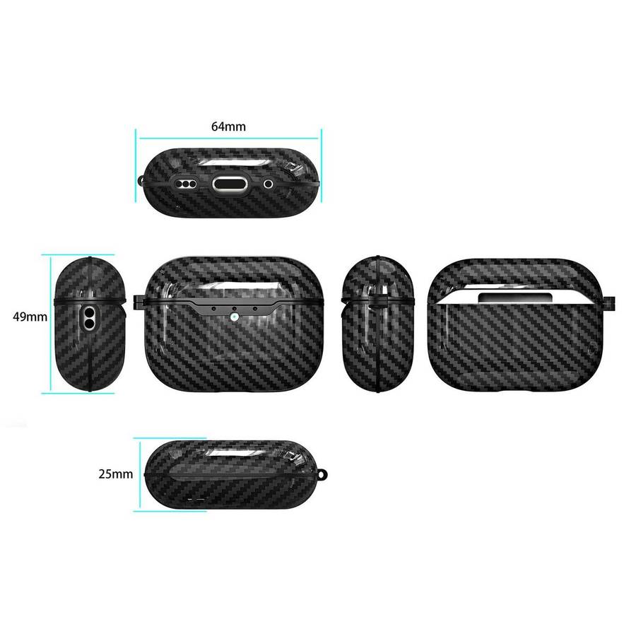 For AirPods Pro 3 Carbon Fiber TPU Earphone Protective Cover(Blue)