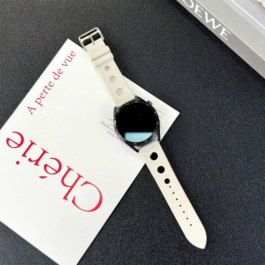 18mm Ladder Buckle Solid Color Holes Silicone Watch Band(Titanium Grey)
