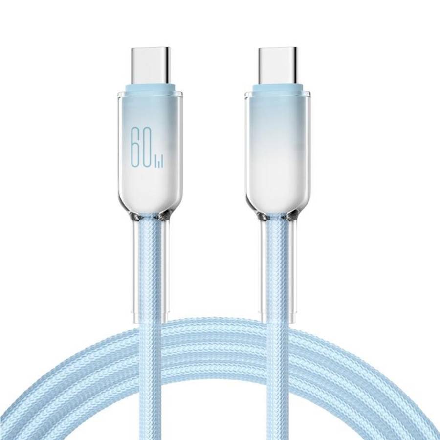 ENKAY PD60W Type-C to Type-C Gradient Color Nylon Braided Charging Data Cable, Le ... (Light Blue)