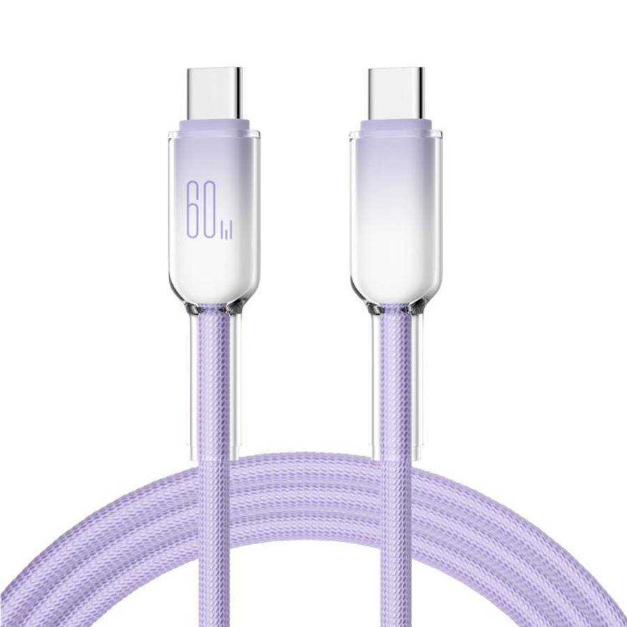 ENKAY PD60W Type-C to Type-C Gradient Color Nylon Braided Charging Data Cable, Length:1m(Purple)