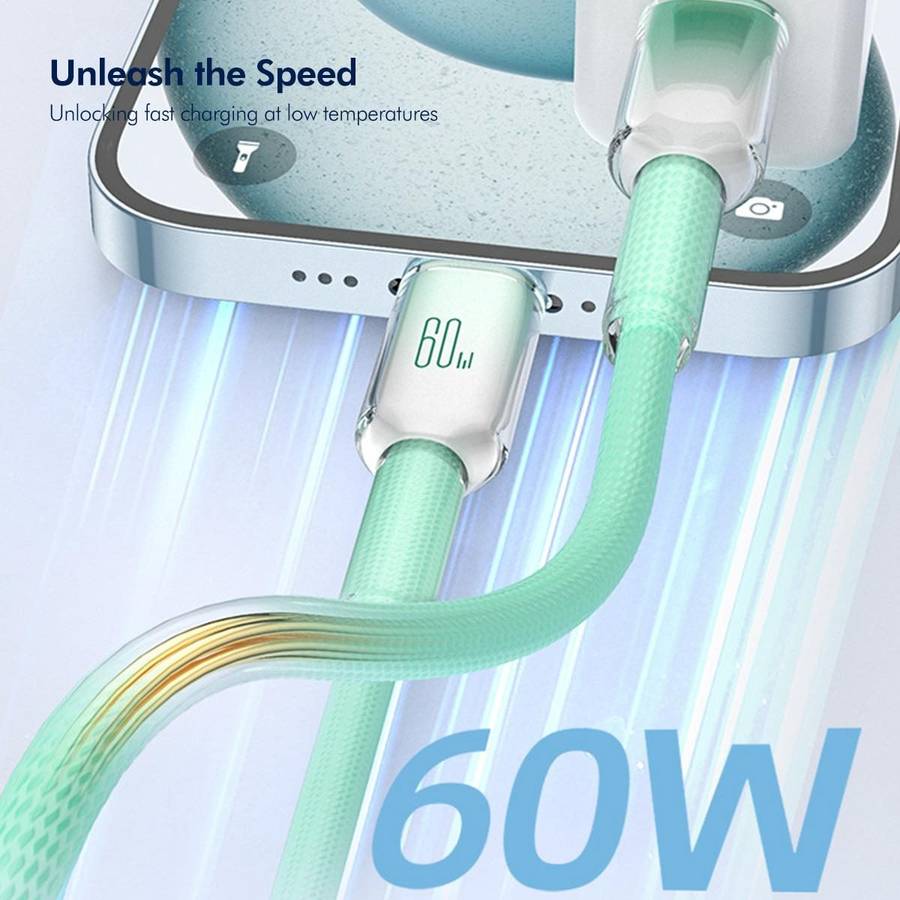 ENKAY PD60W Type-C to Type-C Gradient Color Nylon Braided Charging Data Cable, Length:1m(Purple)