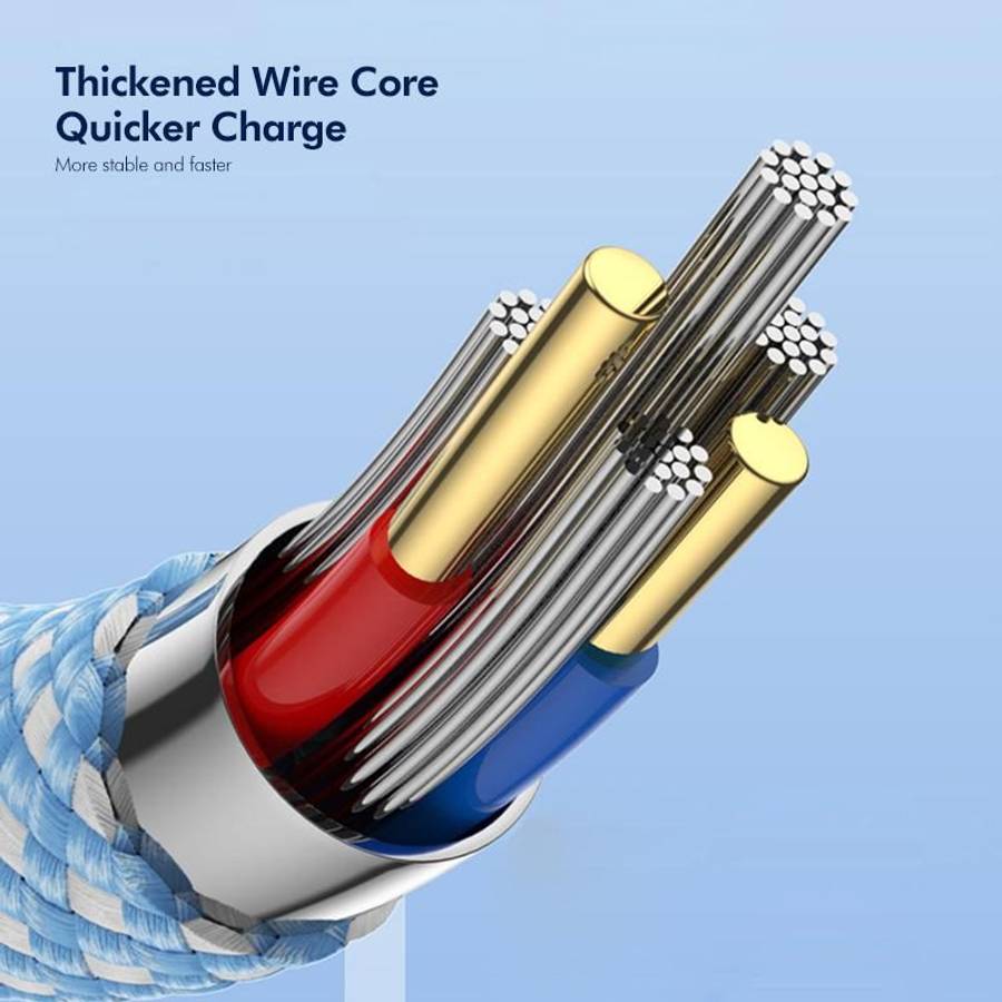 ENKAY ENK-CB182 PD60W Type-C to Type-C Nylon Braided Charging Data Cable, Length:1m(Light Blue)