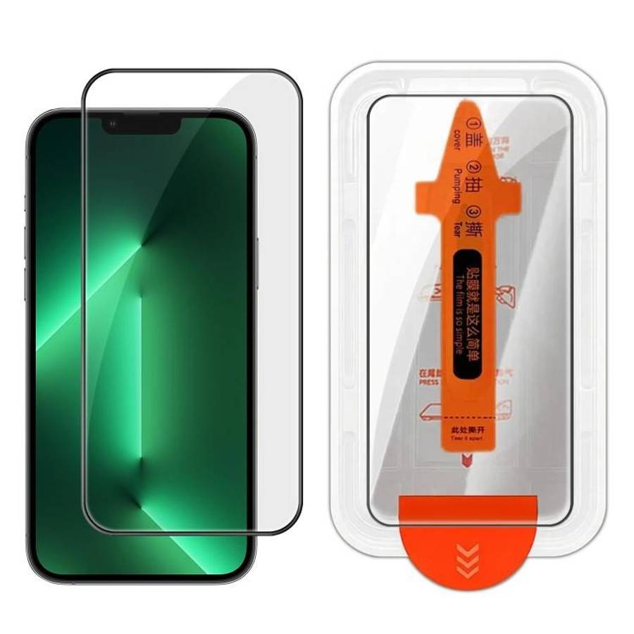 For iPhone 13 Pro Max Easy Install Box Dust-Free Clear Screen-printed HD Tempered Glass Film