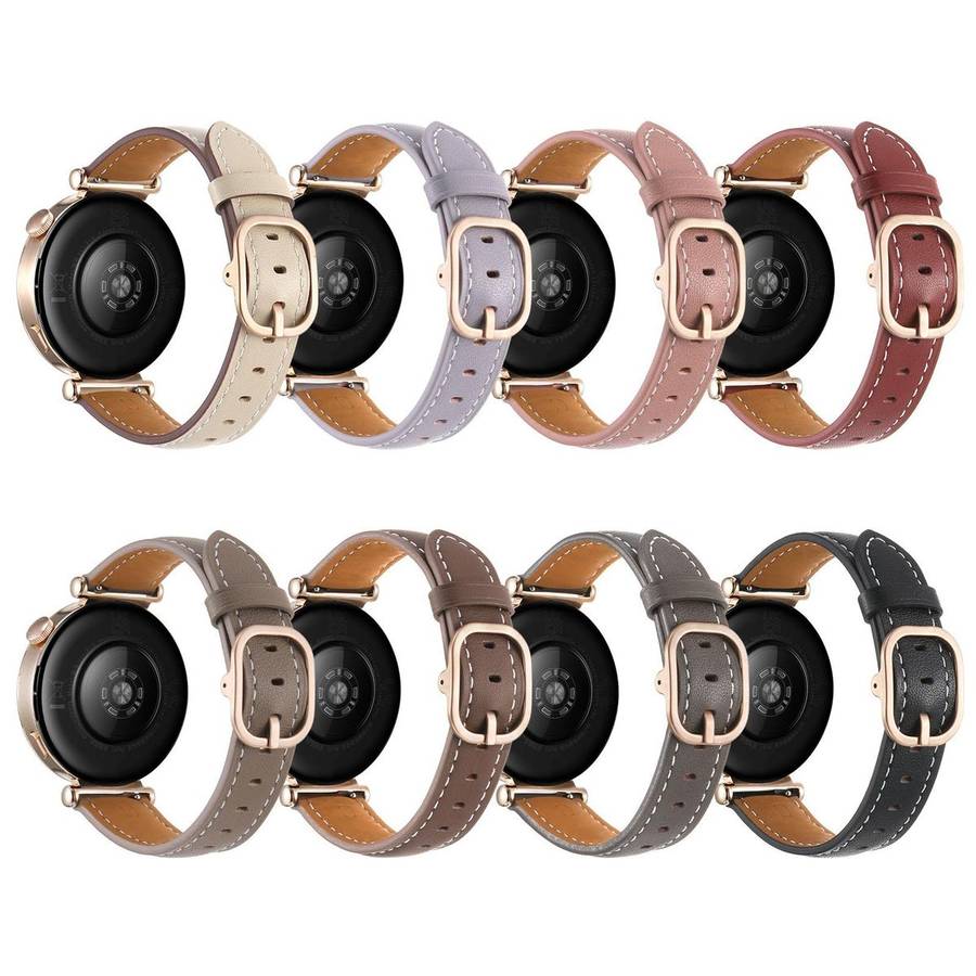 18mm Square Buckle Plain Weave Leather Watch Band(Brown)