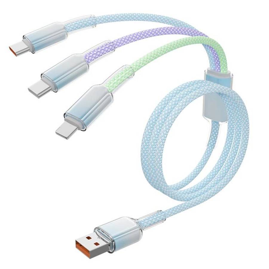 ENKAY 120W USB to Dual Type-C  8 Pin Nylon Braided Fast Charging Cable, Length: 1.2m
