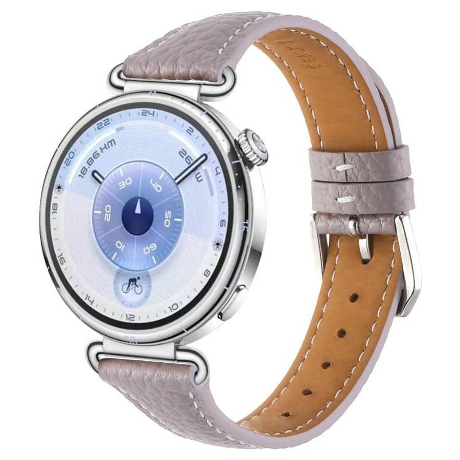 18mm Lychee Texture Pin Buckle Leather Watch Band(Purple)