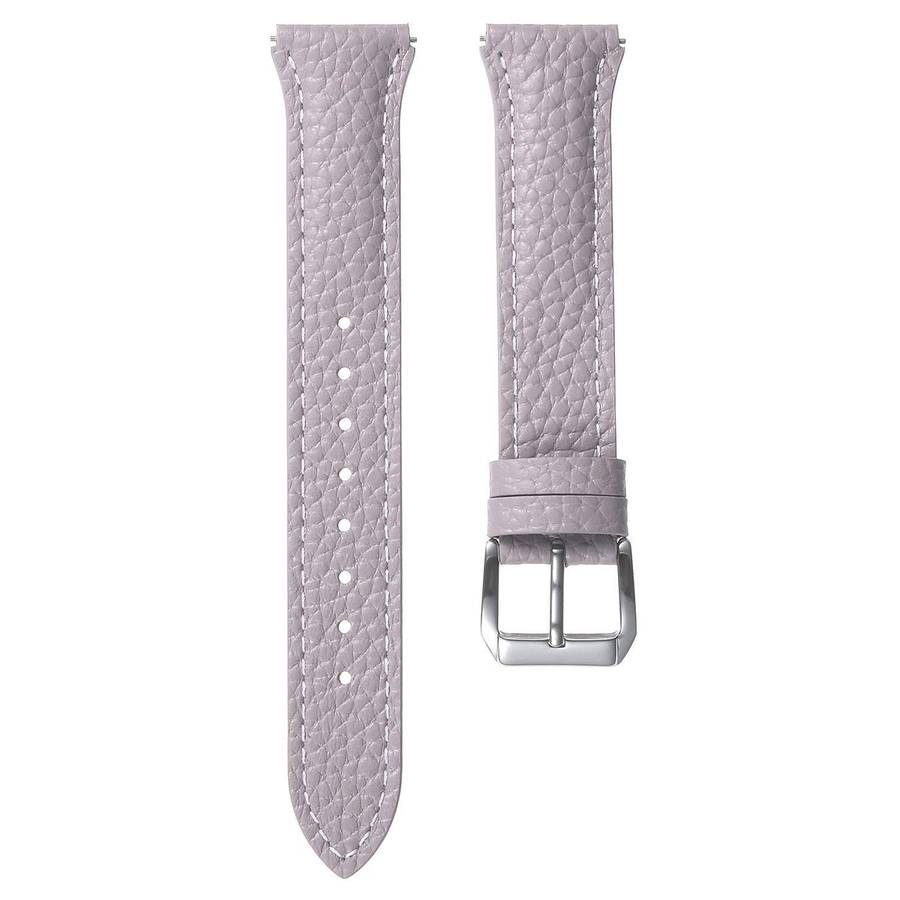18mm Lychee Texture Pin Buckle Leather Watch Band(Purple)