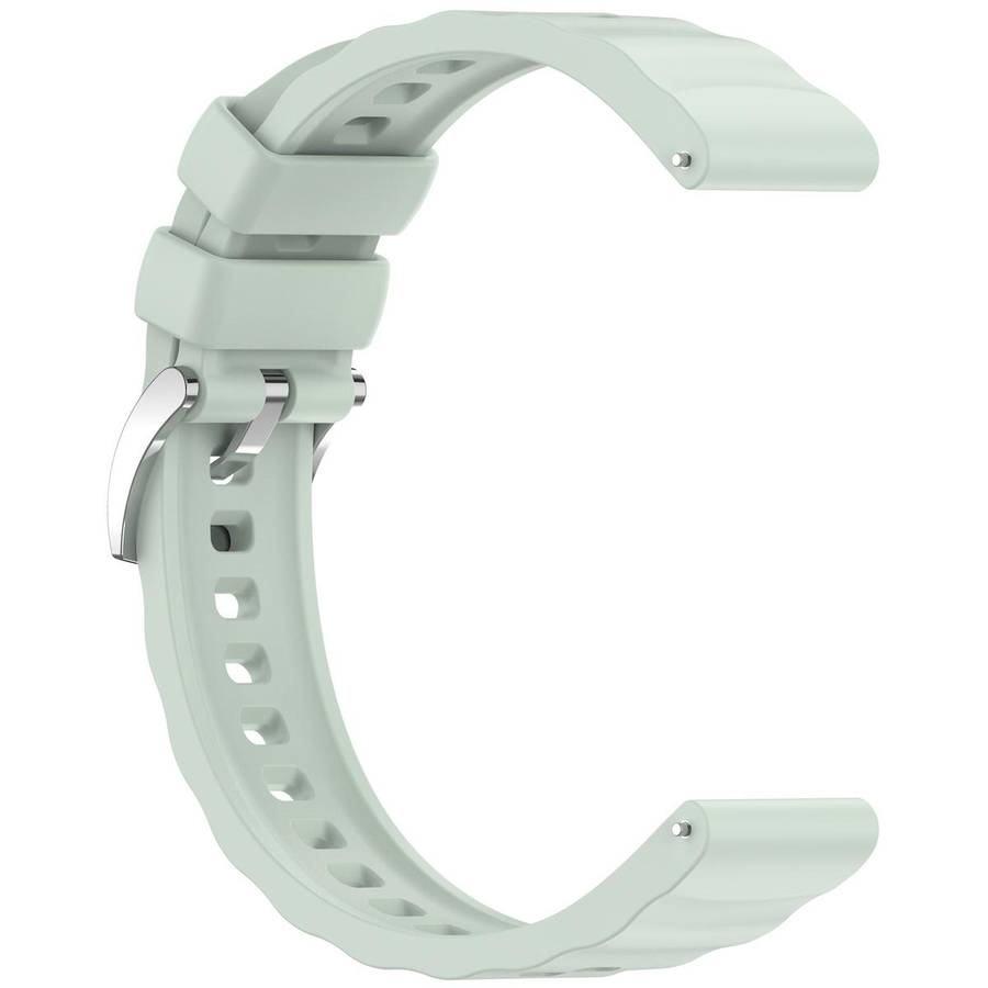 18mm Press Button Quick Release Wave Texture Silicone Watch Band(Green)