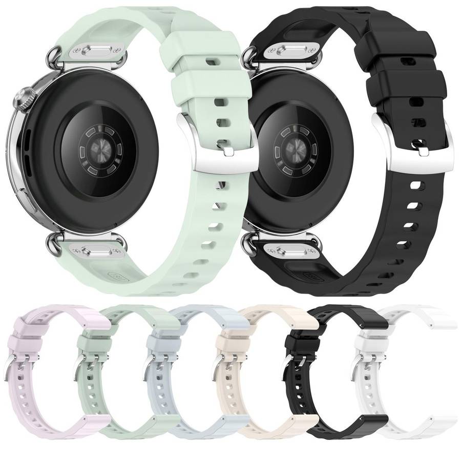 18mm Press Button Quick Release Wave Texture Silicone Watch Band(Green)