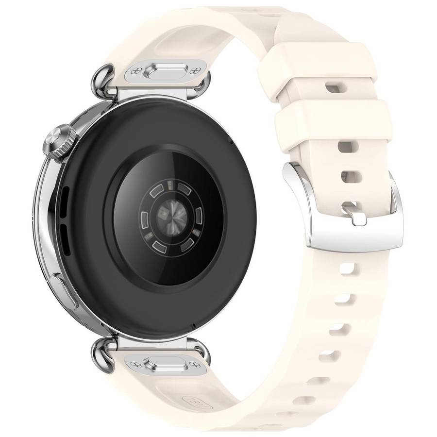 18mm Press Button Quick Release Wave Texture Silicone Watch Band(Starlight)