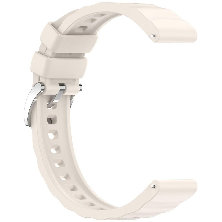 18mm Press Button Quick Release Wave Texture Silicone Watch Band(Starlight)