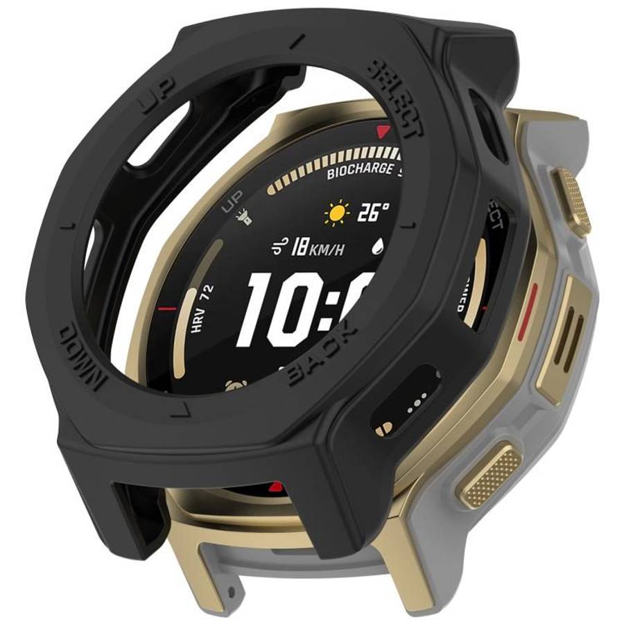 For Amazfit T-Rex 3 Pro 44mm Armor Hollow TPU Half Coverage Watch Protective Cover(Black)