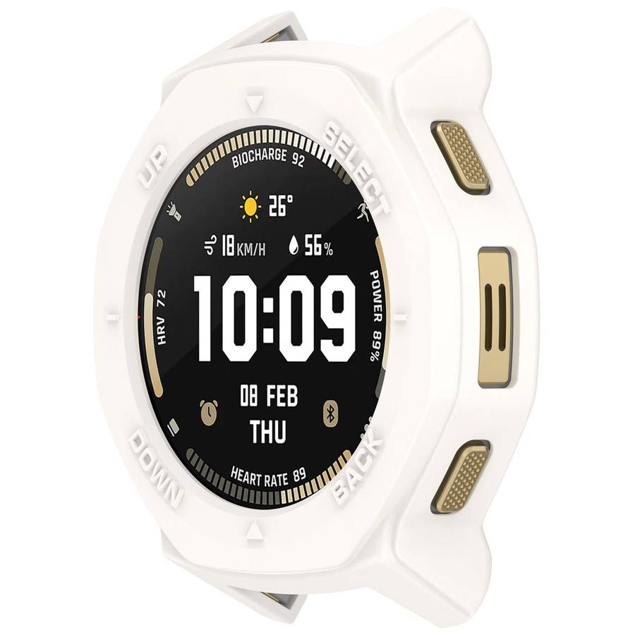 For Amazfit T-Rex 3 Pro 44mm Armor Hollow TPU Half Coverage Watch Protective Cover(White)
